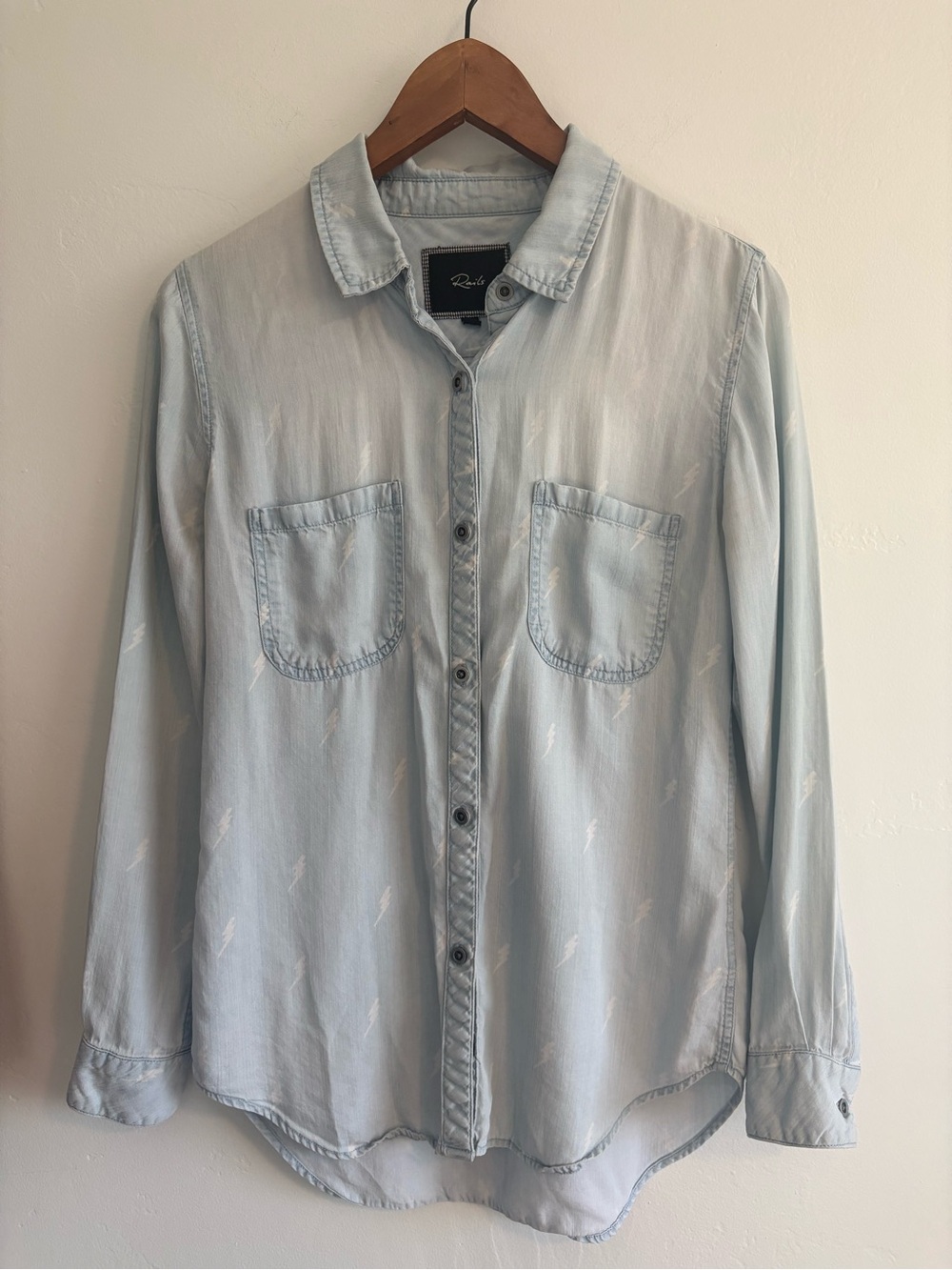 Rails Lightening Bolt Women’s Light Blue Casual Button-Down Shirt